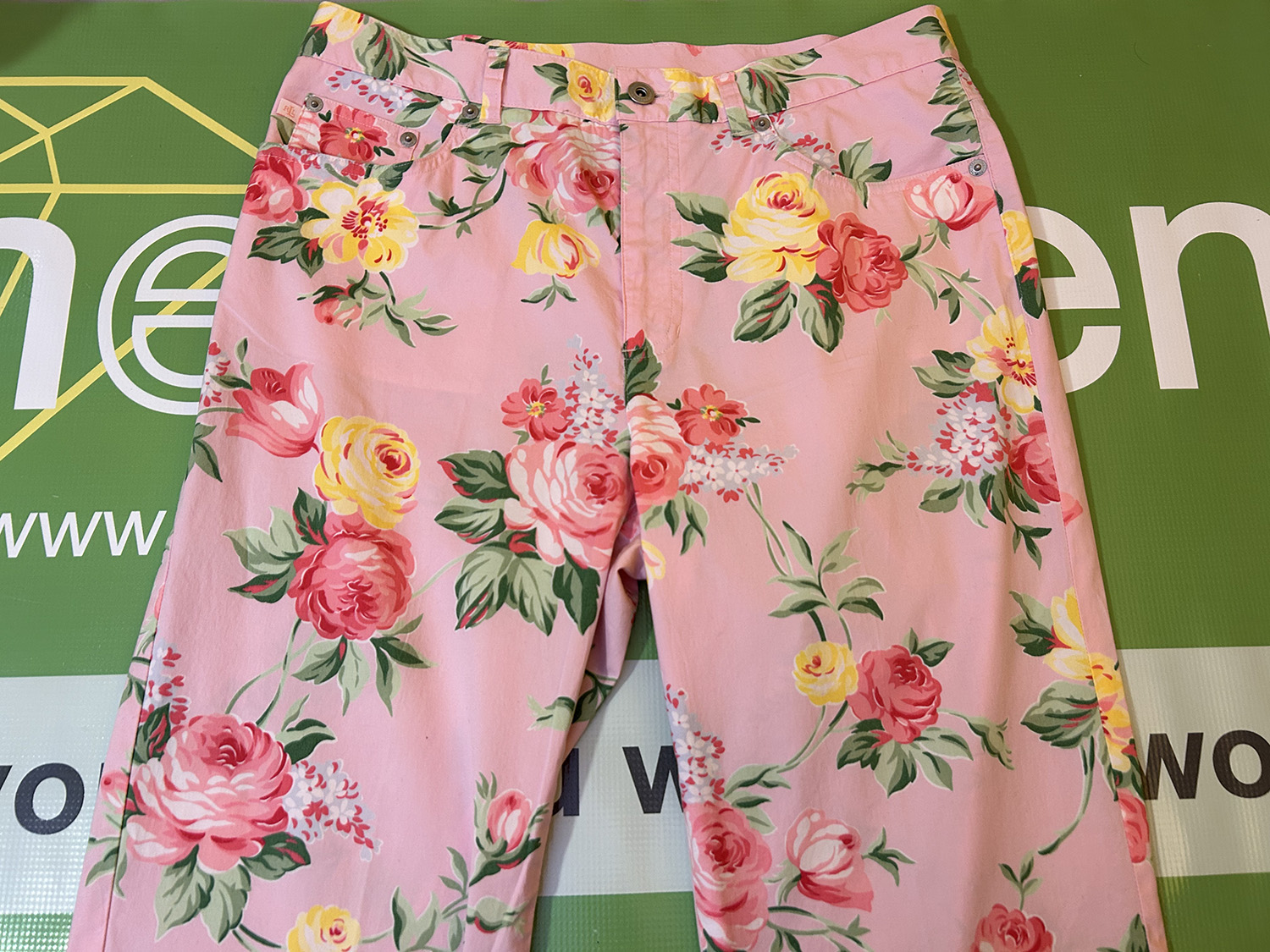 Lauren Ralph Lauren Womens Floral Rose Pink Casual Pants Size 10 at The MenuGem Web Store